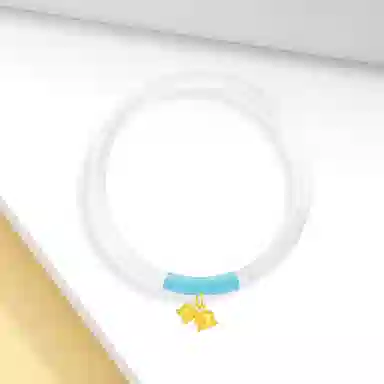 【999足金纯金 锦上添花】 福韵金 六桂福 铃兰花新中式国风国潮手饰轻奢优雅时尚森系多巴胺蓝色繁花小众设计百搭#好运 玉髓 手镯 女款