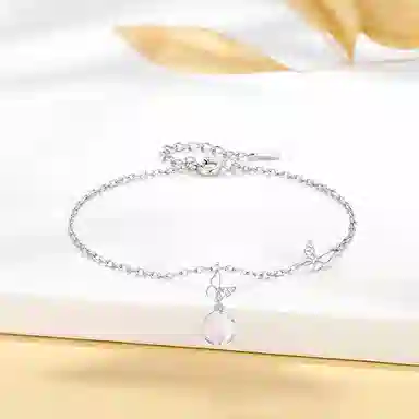 【S999足银|招财招桃花玄学】六桂福珠宝 白月光荔枝冻 财运蝴蝶连理枝清透少女心氛围感新中式气质小众 福韵金 好运 玉髓 玉石项链 女款