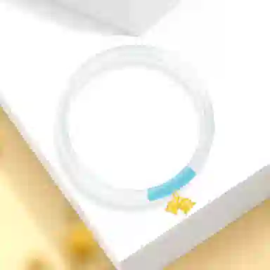 【999足金纯金 锦上添花】 福韵金 六桂福 铃兰花新中式国风国潮手饰轻奢优雅时尚森系多巴胺蓝色繁花小众设计百搭#好运 玉髓 手镯 女款