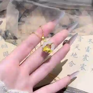 【S999足银纯银】六桂福 福韵金 好事莲莲 事事如意莲花荷花平安扣 新中式国风招财纳福小众高级轻奢清冷贵气锁骨链#好运 玉髓 项链 女款