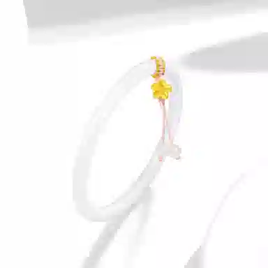 【999足金纯金 桃之夭夭】 福韵金 六桂福 桃花流苏转运珠新中式手饰国潮轻奢高级优雅气质甜美温柔招财招桃花简约高级 玉髓 手镯 女款