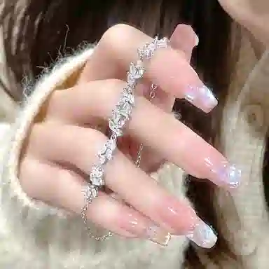 【999足银纯银 满钻爆闪】 福韵金 六桂福 紫藤花轻奢浪漫小众设计在逃公主高级甜美温柔精致气质百搭日常通勤百搭#好运 银 手链 女款