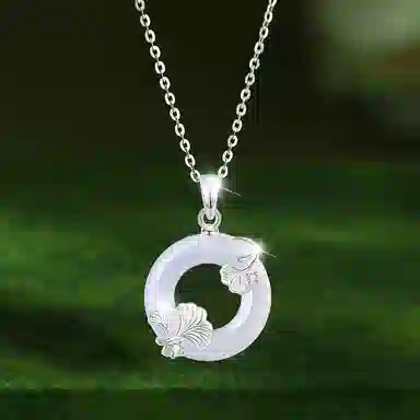 【999足银纯银 三生有杏/小确幸】 福韵金 六桂福 银杏平安扣新中式国潮复古轻奢优雅温柔简约高级日常百搭#好运#好运 玉髓 项链 女款