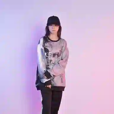 FireMonkey Hand-Painted Ink Brush Sweatshirt Gray