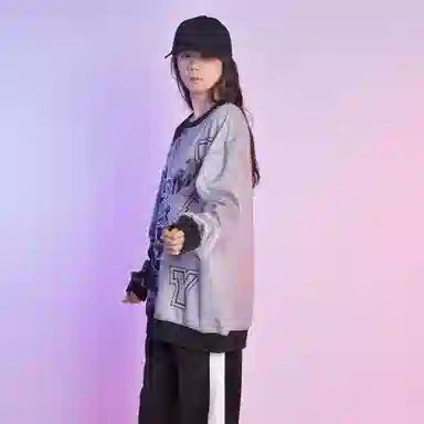 FireMonkey Hand-Painted Ink Brush Sweatshirt Gray