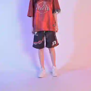 FireMonkey Flame Basketball Shorts Black