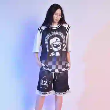 FireMonkey Gradient Checkered Mesh Shorts Black