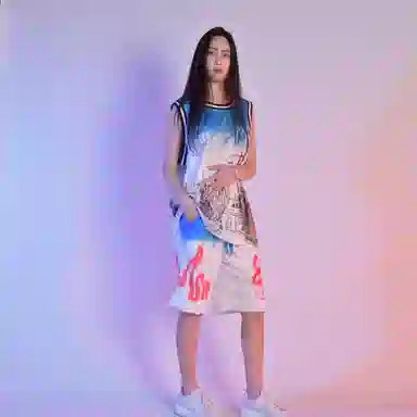 FireMonkey Cartoon Print Basketball Shorts White Blue