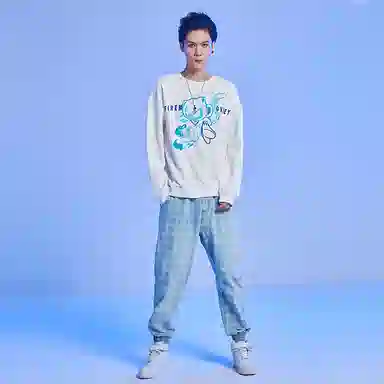 FireMonkey Cartoon Print Sweatshirt White