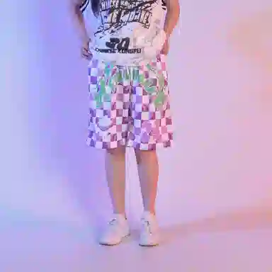 FireMonkey Digital Letter Sleeveless Top & Basketball Shorts Set Magenta