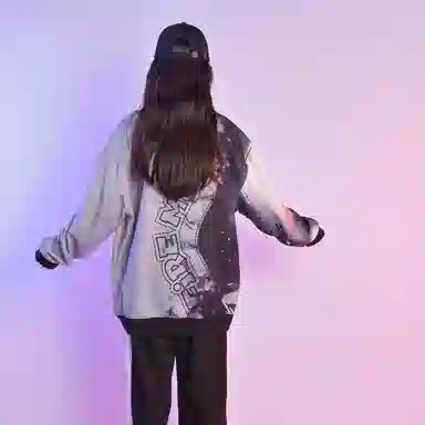 FireMonkey Hand-Painted Ink Brush Sweatshirt Gray