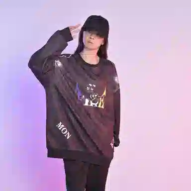 FireMonkey Hand-Painted Cartoon Letter Sweatshirt