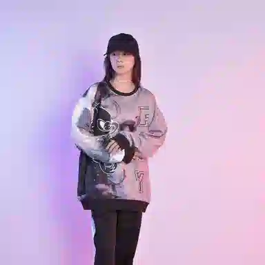 FireMonkey Hand-Painted Ink Brush Sweatshirt Gray