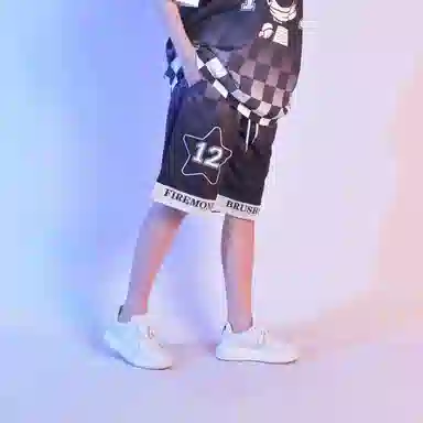 FireMonkey Gradient Checkered Mesh Shorts Black