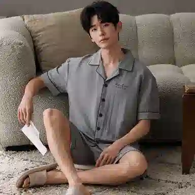 卡绚 短袖简约舒适家居服可外穿睡衣套装 男款