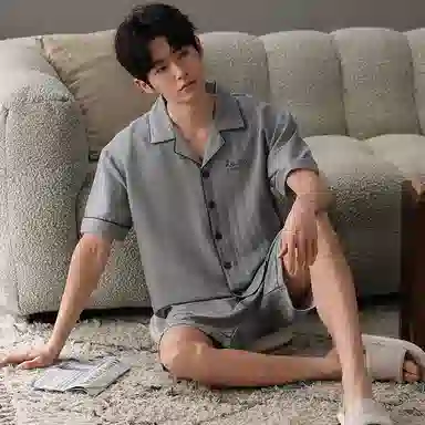 卡绚 短袖简约舒适家居服可外穿睡衣套装 男款