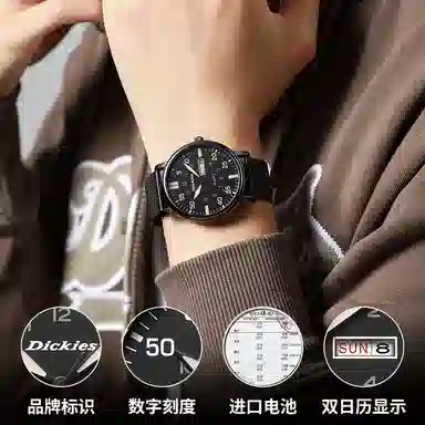 Dickies Quartz Watch Silver Dial