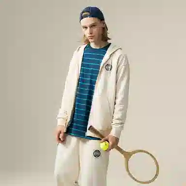 Reebok Hooded Zip Jacket Beige