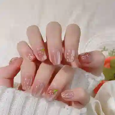 爱鼎琪 立体草莓手工美甲纯欲风日常可爱猫眼假指甲贴片可拆卸短甲  短款粉色晕染