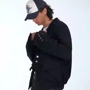 C2H4 Black Washed Blazer