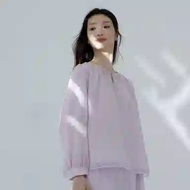 桑罗 丝棉睡衣套装自带胸垫防凸点长袖内衣 女款 礼盒装