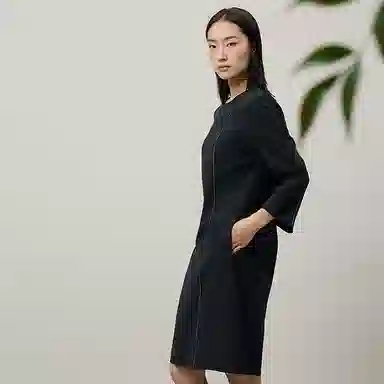 桑罗 哑光可机洗纯净直筒裙长袖睡裙 女款