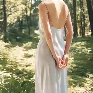 桑罗 真丝法式复古柔软蕾丝拼接无袖睡裙 女款 礼盒装