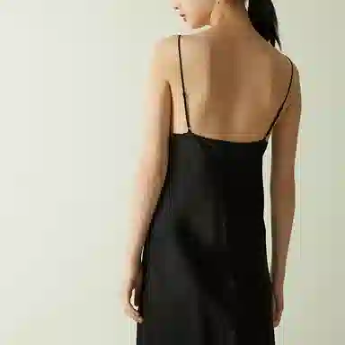 桑罗 舒适无袖吊带可外穿睡裙 女款 黑色