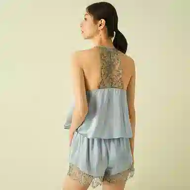 桑罗 吊带法式蕾丝露背性感可外穿睡衣套装 女款 礼盒装