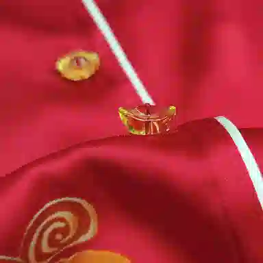 桑罗  真丝睡衣家居套装新中式新年本命年红红色睡衣 翻领 正红家居服 女款新年新衣新年战袍