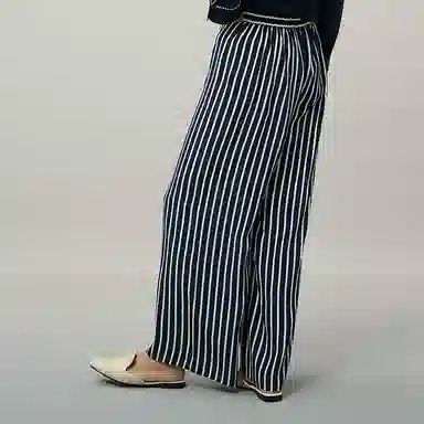 桑罗 桑罗阔腿裤时尚条纹舒适长裤睡裤 男女同款