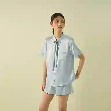 桑罗 纯色凉感短袖可外穿家居服春夏睡衣套装 女款