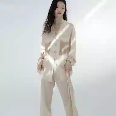 桑罗 真丝睡衣家居套装流苏设计休闲 翻领 可外穿派对家居服 女款