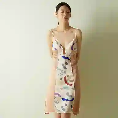 桑罗 亲肤凉感透气无袖吊带睡裙 女款 栗壳棕