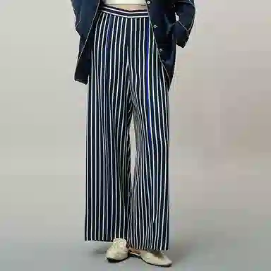 桑罗 桑罗阔腿裤时尚条纹舒适长裤睡裤 男女同款