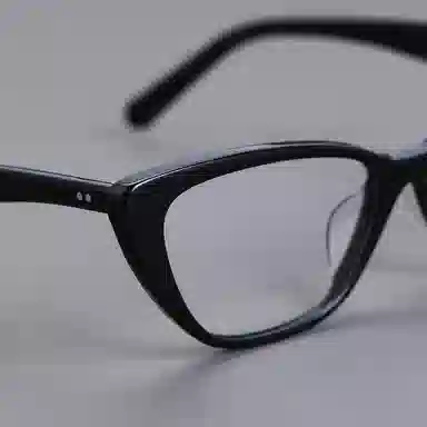 青雉作 高颧骨显脸小复古倒梯形 酷酸板材 猫眼 光学镜架 女款 玳瑁色 黑色