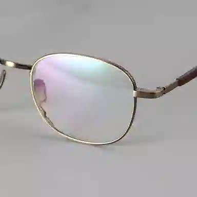 【可配度数】 青雉作 日式精英金丝边设计师小方框高级眼镜超轻近视镜框一体鼻托 纯钛 长方形 光学镜架 男女同款情侣款 古金 古银 日本金