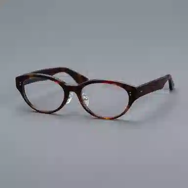 青雉作 加高鼻托素颜镜 板材镜架 猫眼 光学眼镜 女款 玳瑁色 黑色