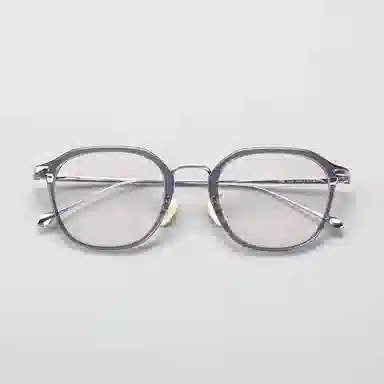 【可配度数】 青雉作 日杂封面款中金高定贝母鼻托镜框小众精致六边形超轻量化近视眼镜 β钛板材 方形 光学镜架 女款 玳瑁色日本灰黑色