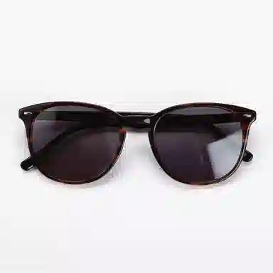 青雉作 日式经典 中性方框复古墨镜 偏光镜片防紫外线 开车驾驶镜 宽脸不夹脸 方形 太阳眼镜 男女同款情侣款 玳瑁色 千岁绿