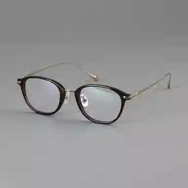 【可配度数】 青雉作 日杂精致感高定贝母鼻托细边近视眼镜手工镜框高颜值小框清冷感 β钛板材 椭圆形 光学镜架 女款 玳瑁色日本灰黑色