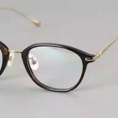 【可配度数】 青雉作 日杂精致感高定贝母鼻托细边近视眼镜手工镜框高颜值小框清冷感 β钛板材 椭圆形 光学镜架 女款 玳瑁色日本灰黑色