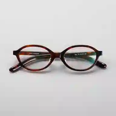 【可配度数】 青雉作 法式浪漫大脸独立鼻托书呆子眼镜复古文艺猫眼近视镜框粗框塌鼻梁 意大利板材 椭圆形 光学镜架 女款 深玳瑁色 黑色