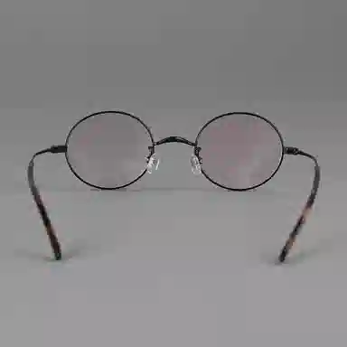 【可配度数】 青雉作 日系金丝边小圆框复古眼镜精致高级感高度近视镜框轻量化小瞳距福音 β钛板材 椭圆形 光学镜架 女款 黑色 金色 银色