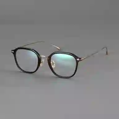 【可配度数】 青雉作 日杂封面款中金高定贝母鼻托镜框小众精致六边形超轻量化近视眼镜 β钛板材 方形 光学镜架 女款 玳瑁色日本灰黑色