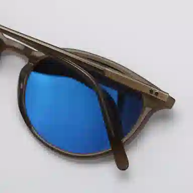 青雉作 日式扁梨形日杂风 微猫眼小众复古墨镜 轻量化细框偏光防眩光防紫外线 板材镜架 椭圆形 太阳眼镜 男女同款情侣款 玳瑁色 豆蔻色