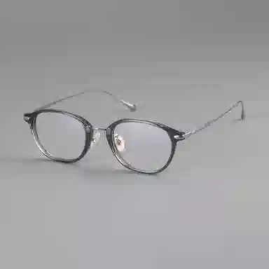 【可配度数】 青雉作 日杂精致感高定贝母鼻托细边近视眼镜手工镜框高颜值小框清冷感 β钛板材 椭圆形 光学镜架 女款 玳瑁色日本灰黑色