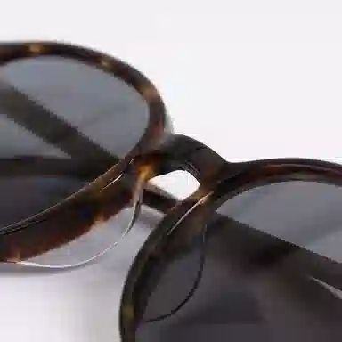 青雉作 英式复古惠灵顿细边墨镜 超轻开车灰色高清偏光镜防紫外线  小脸经典款 板材镜架 椭圆形 太阳眼镜 男女同款情侣款 玳瑁色 豆蔻色