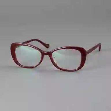 【可配度数】 青雉作 小香风复古法式猫眼眼镜百搭素颜镜近视镜框遮脸大框大脸显脸小 意大利板材 蝶形 光学镜架 女款 玳瑁色 酒红色 黑色