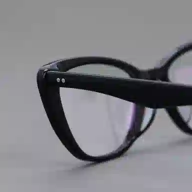 青雉作 高颧骨显脸小复古倒梯形 酷酸板材 猫眼 光学镜架 女款 玳瑁色 黑色